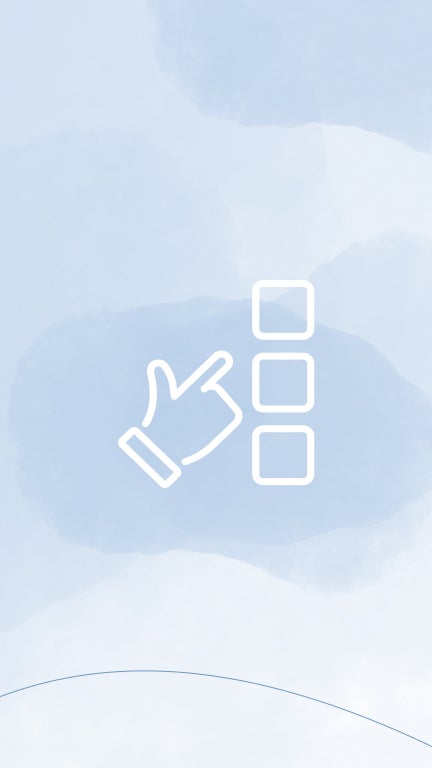 Illustration Hand zeigt Buttons