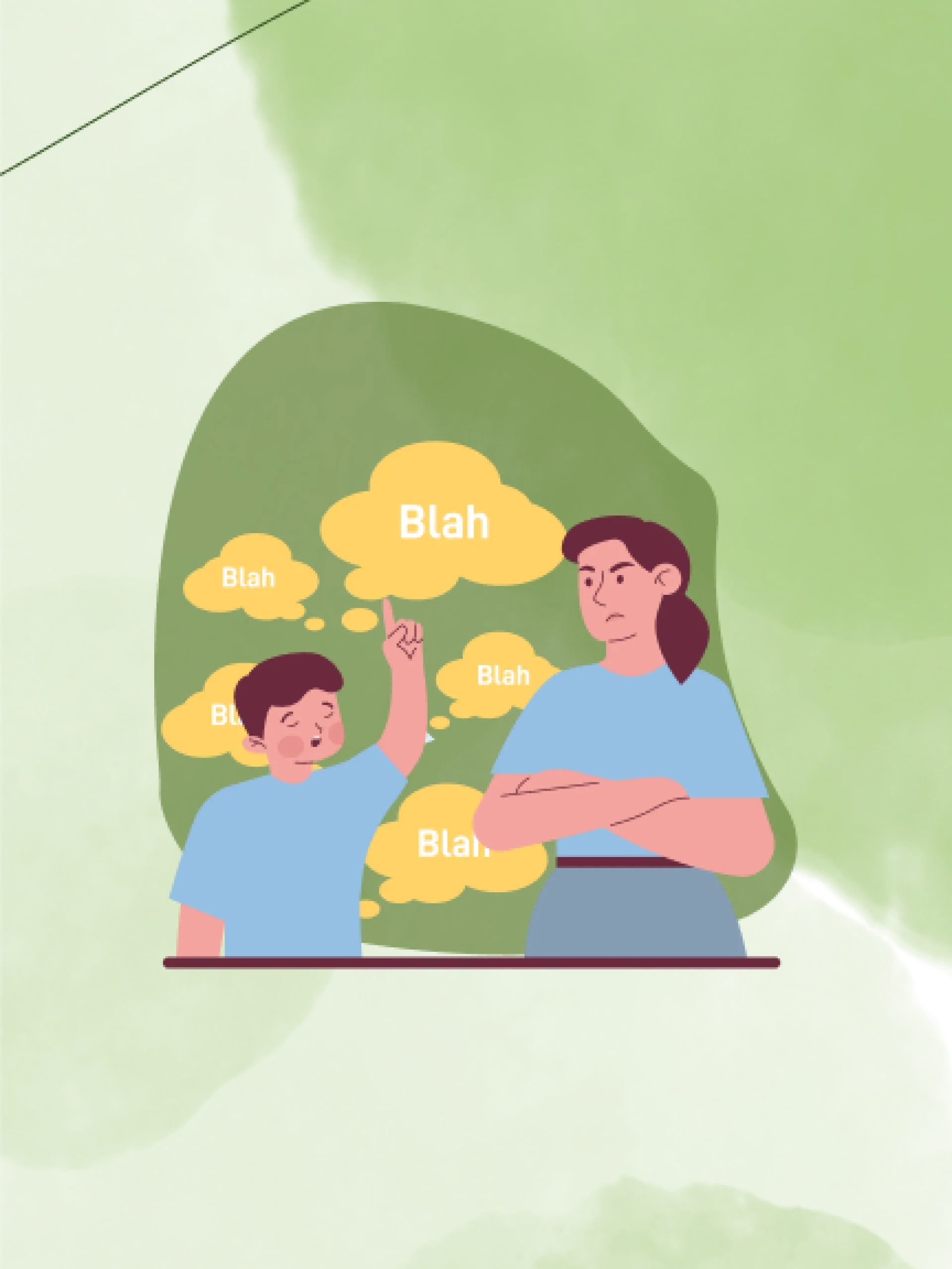 Illustration Kinder ermahnt Mutter