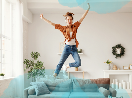 Bild-Frau-springen