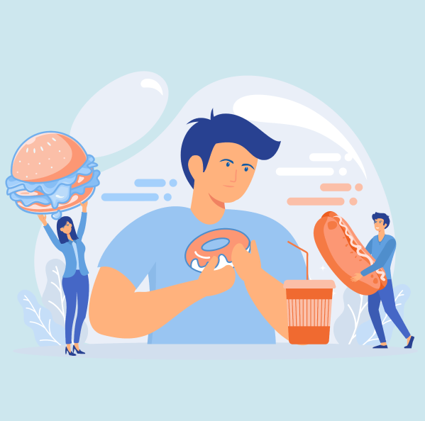 Illustration-Personen-Essen