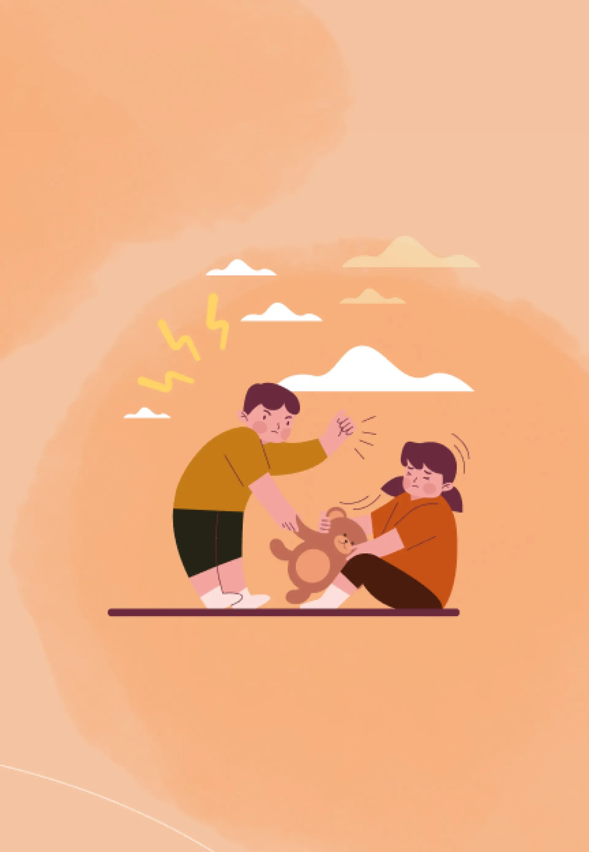 Illustration-Kinder-streiten-Spielzeug