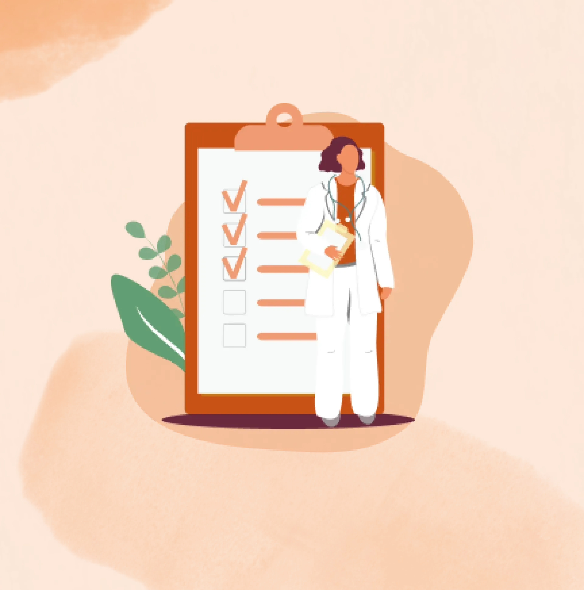 Illustration Ärztin Checkliste