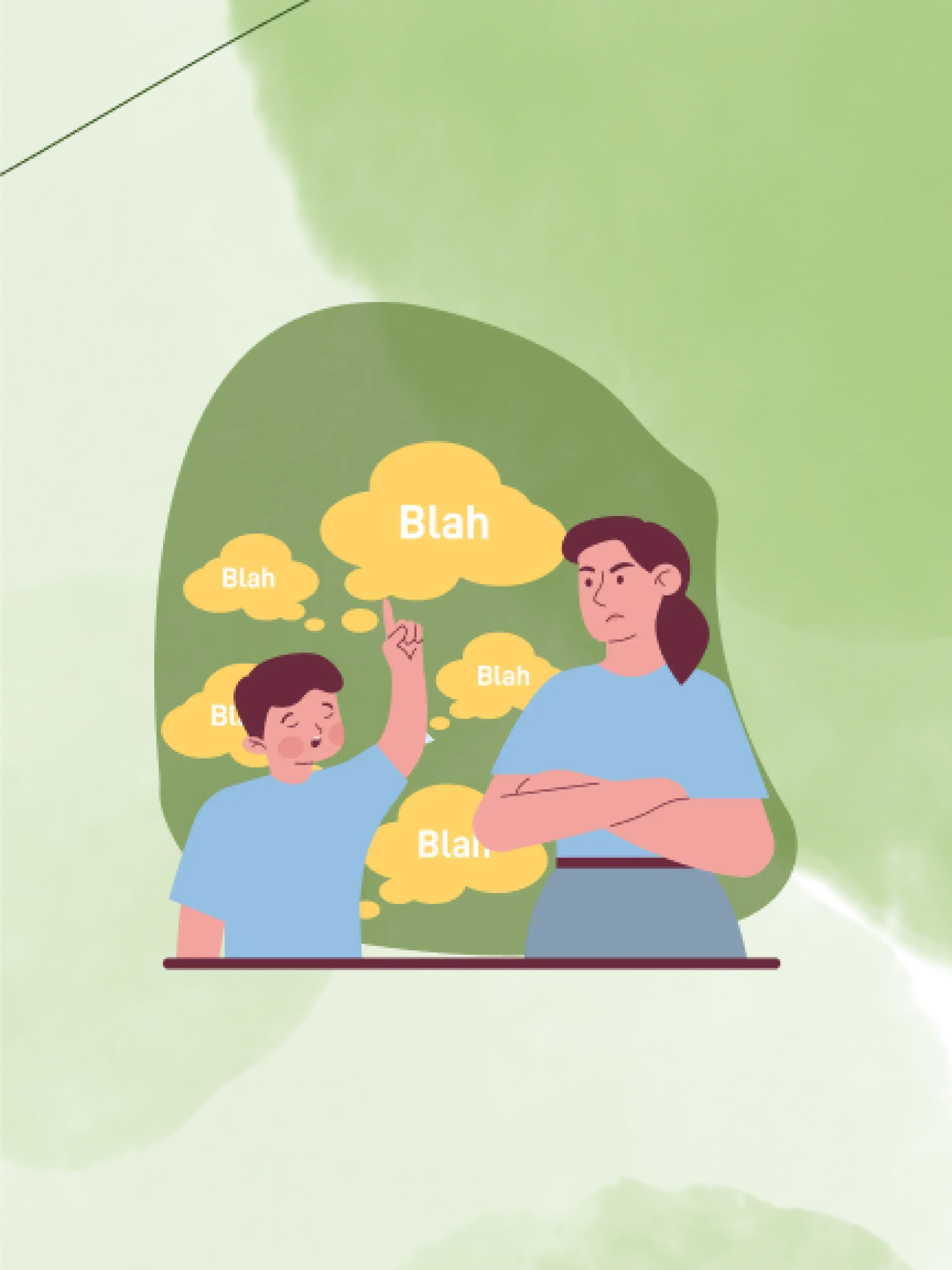 Illustration Kinder ermahnt Mutter