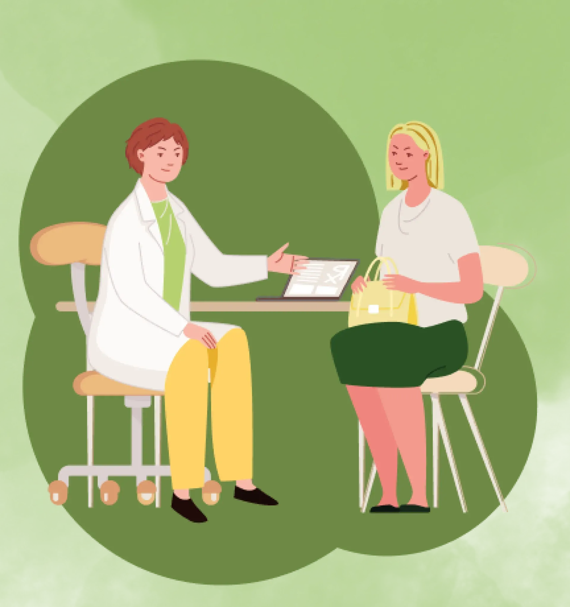 Illustration-Ärztin-Frau-im-Gespräch