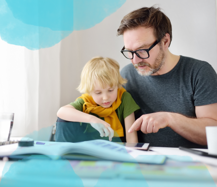 Bild-Mann-Kind-lesen