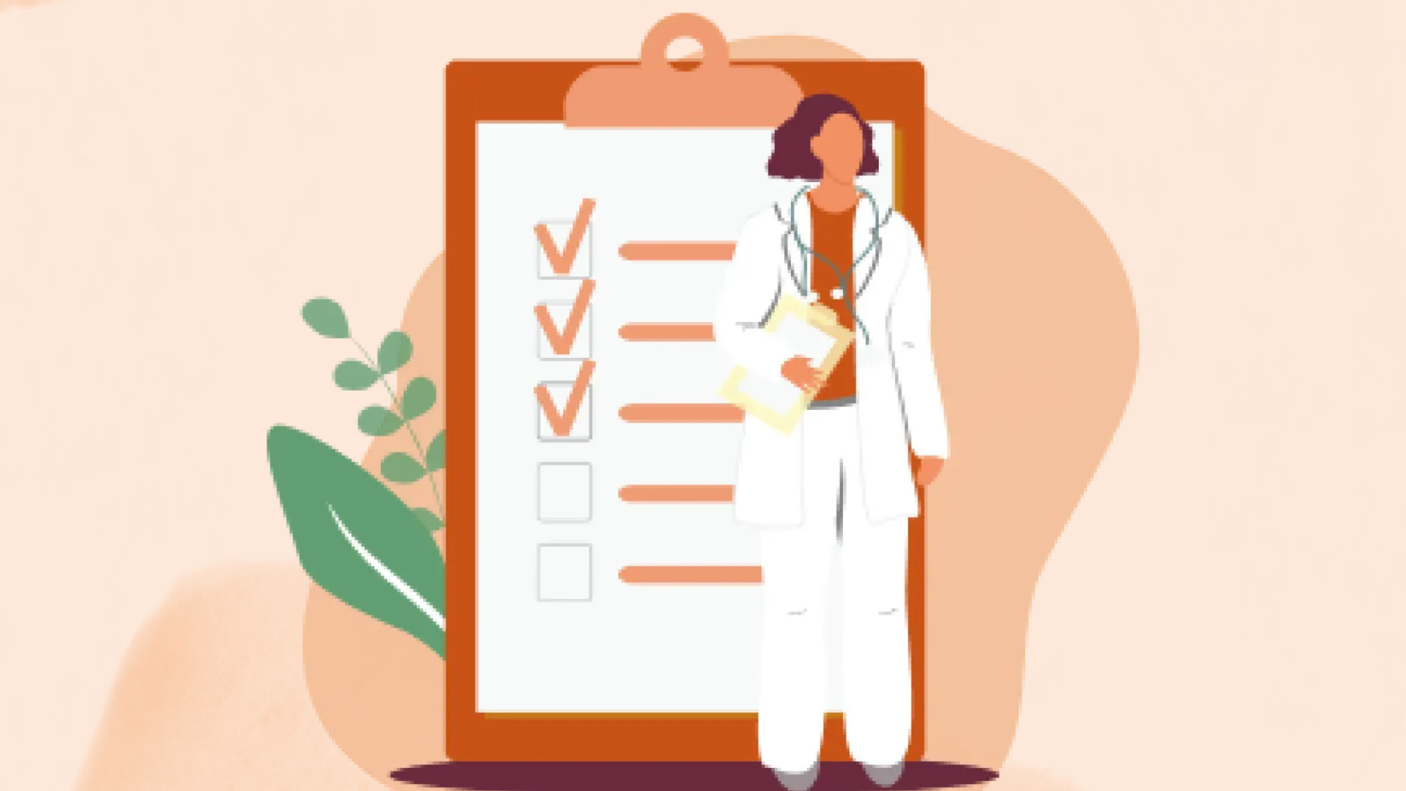 Illustration Ärztin Checkliste