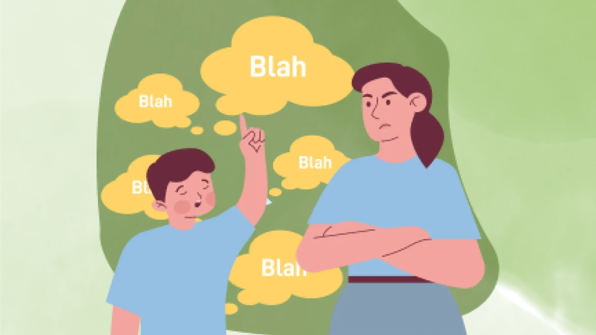 Illustration Kinder ermahnt Mutter