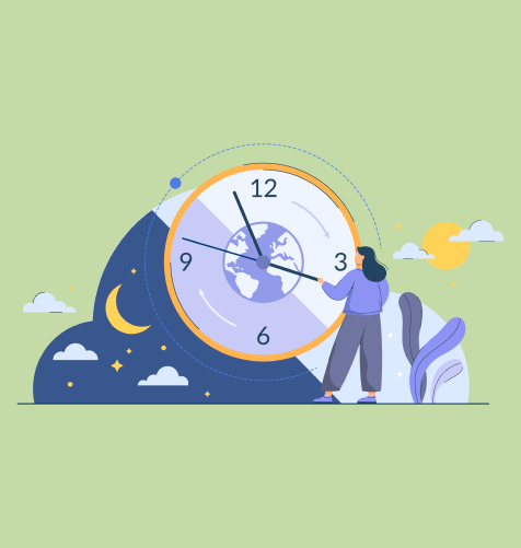 Illustration Uhr Person